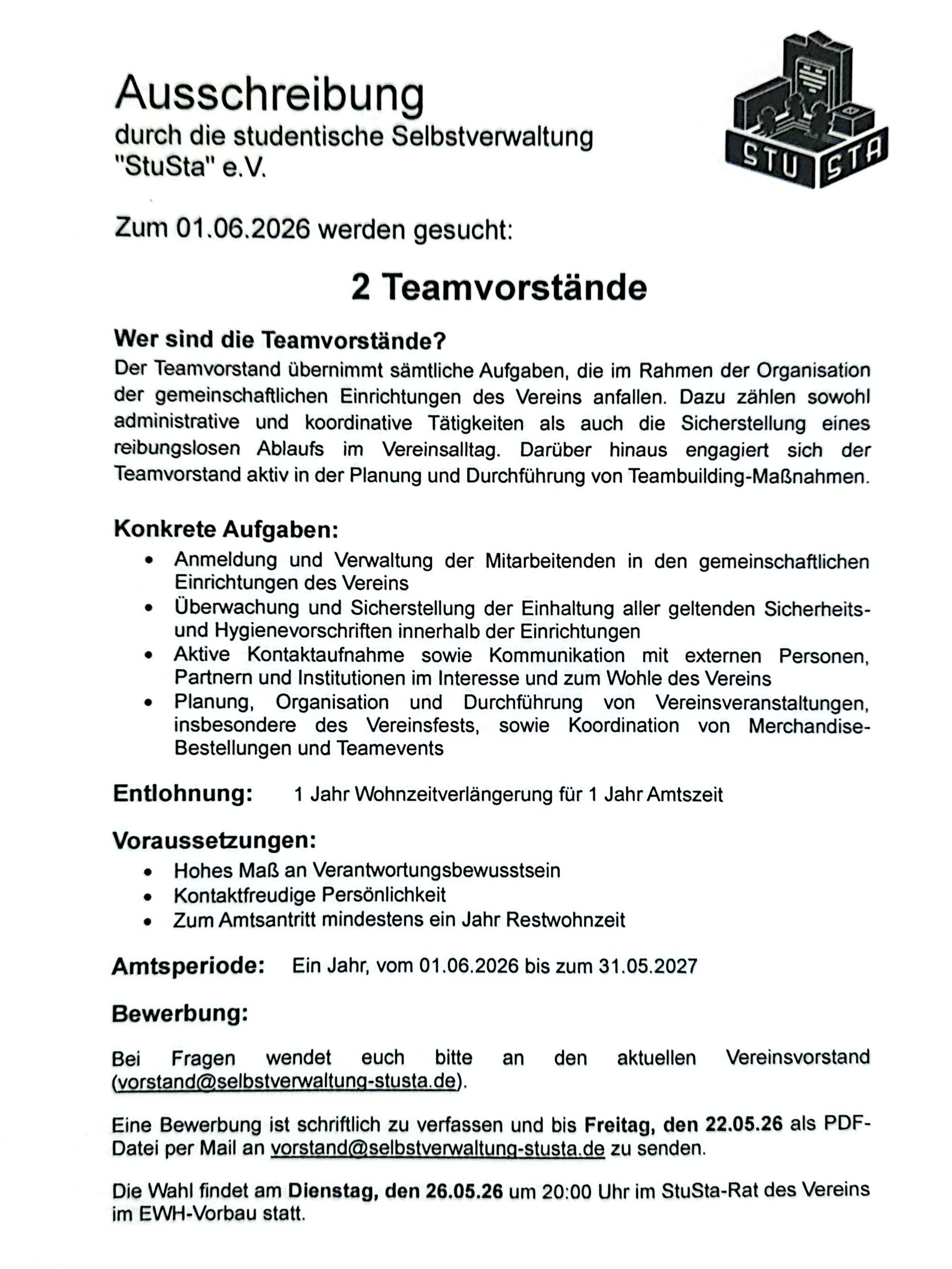 Teamvorstände Hiring